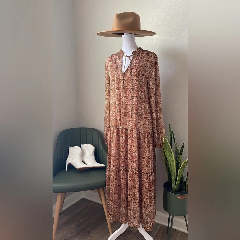 NWT- Ces Femme - Western Boho Maxi Dress - Picture 6 of 10